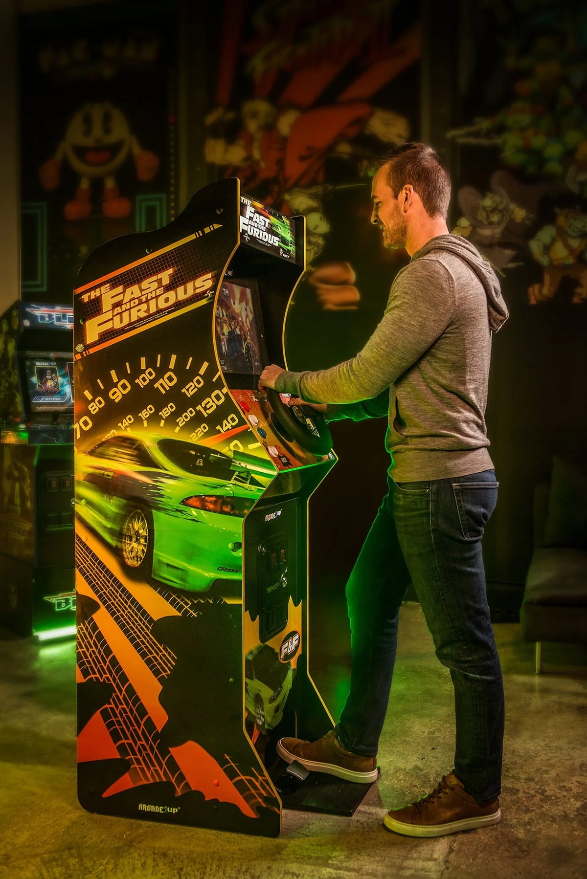 Deluxe Arcade Game with 5-foot-tall Stand-up Cabinet, 2 Classic Games, and 17-inch LCD Screen E446667