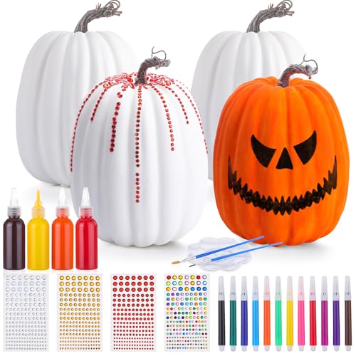 4 Sets 9.1 Inch Artificial Foam Pumpkins R20242