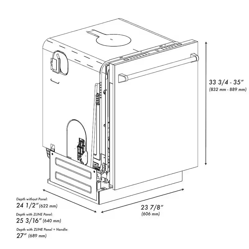 24 in. 6-Cycle Tall Tub Dishwasher with 3rd Rack A570
