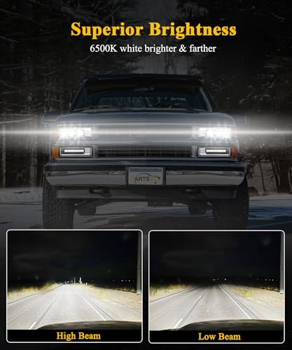 LED Headlights Assembly with DRL Sequential Turn Signal Hi/Low Beam X6408