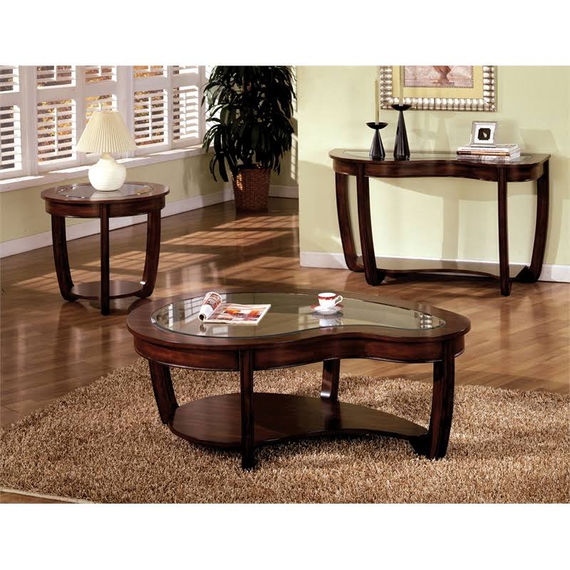Dark Cherry Curved Console Table A5777