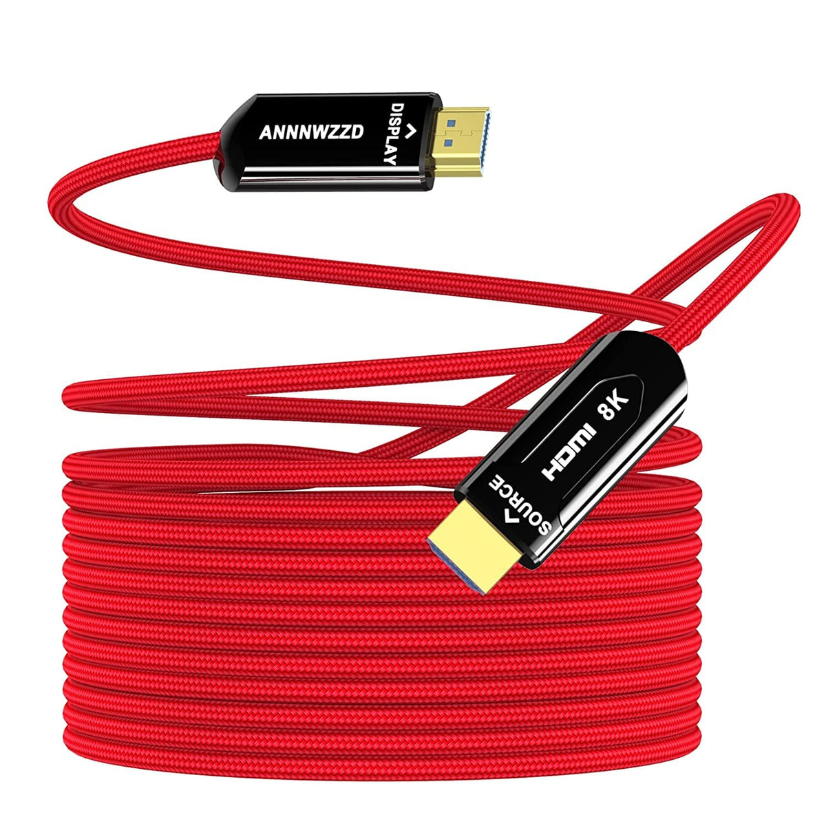 8K@60Hz Braided Fiber Optic HDMI Cable 30FT Q186271