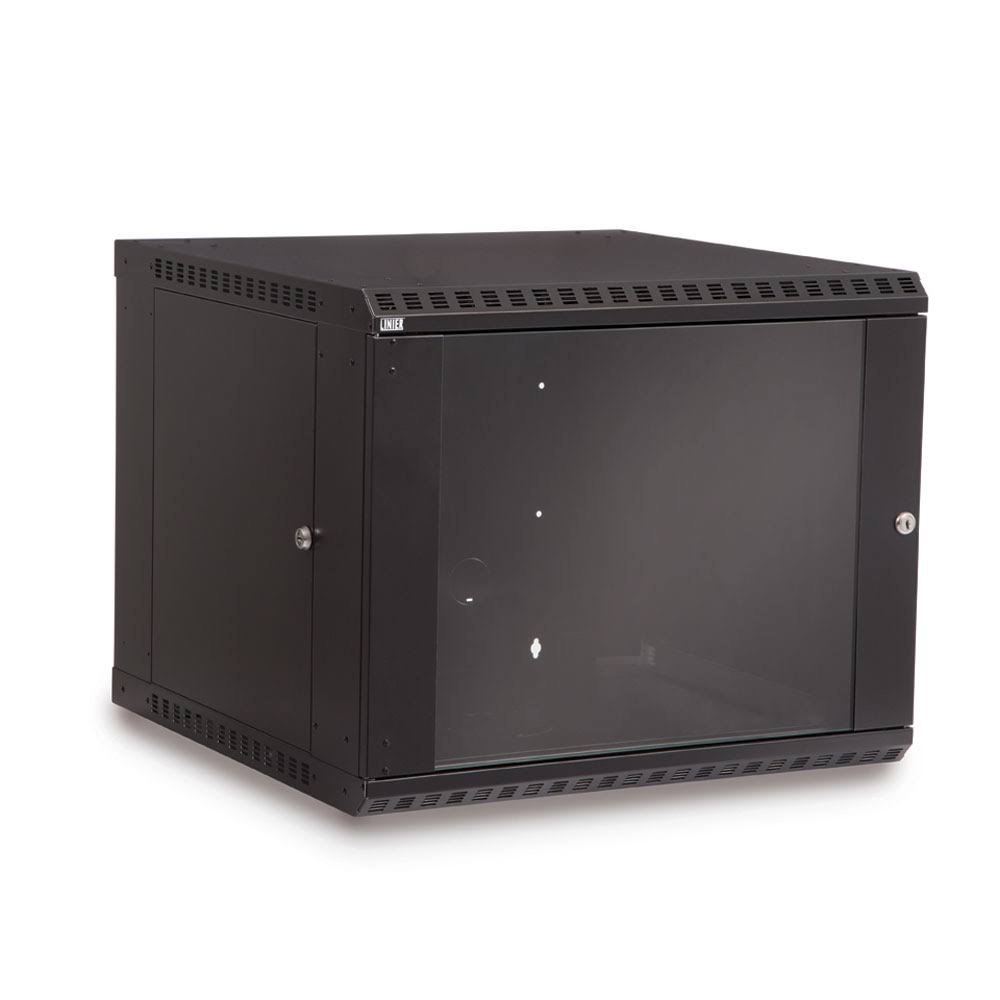9U Swing-Out Wall Mount Cabinet with Glass Door B396