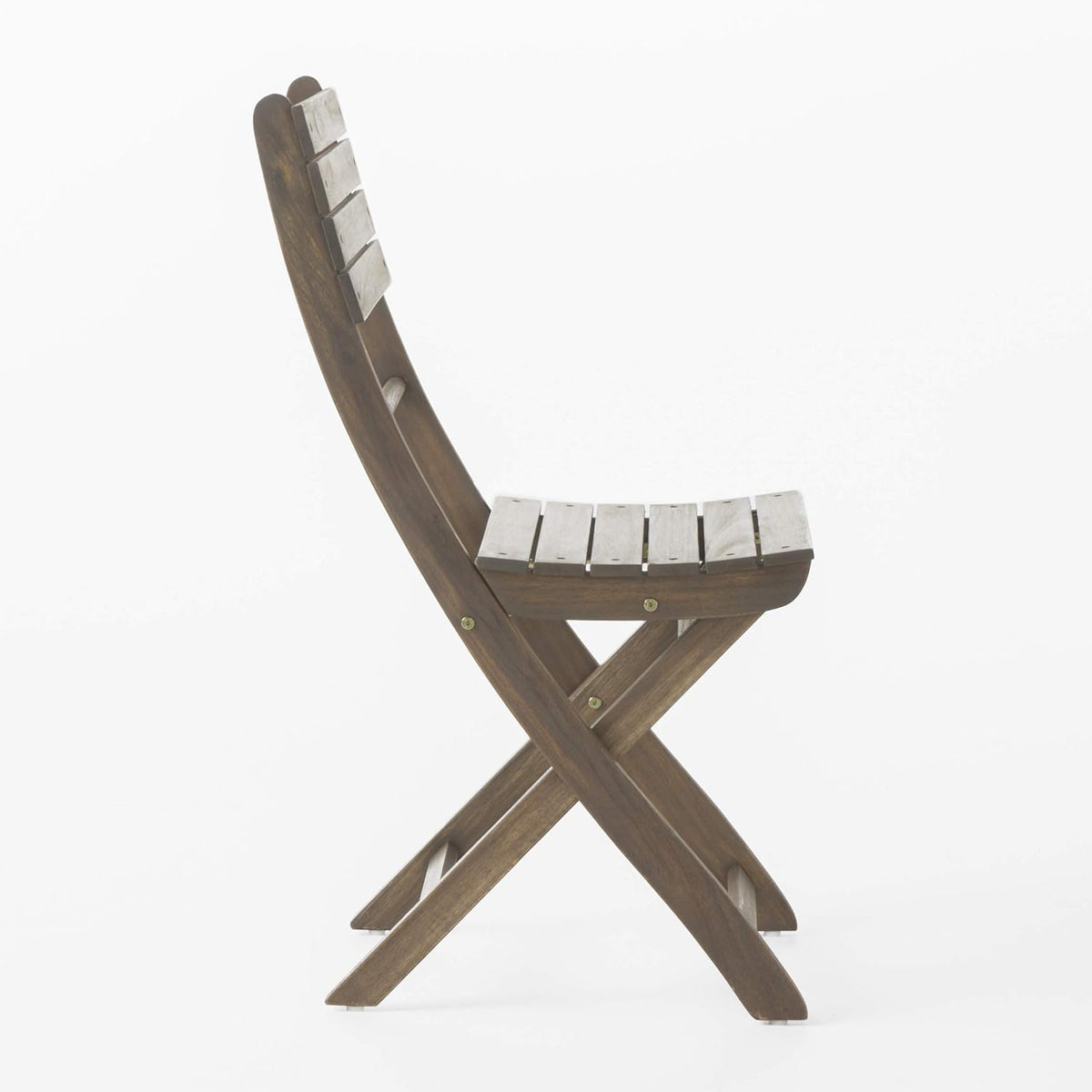Acacia Wood Foldable Dining Chairs, 4-Pcs Set, Grey Finish L11082