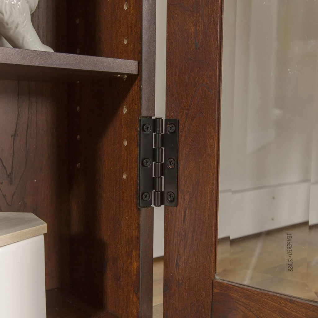 41x22 Wood Media Storage Tower Cabinet Brown A3853