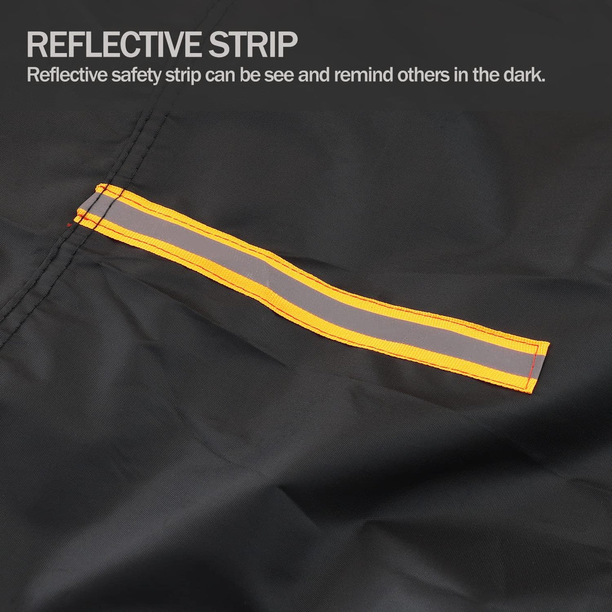 Black Waterproof Snowmobile Cover with Elastic Bottom, 115x51x48 K14084