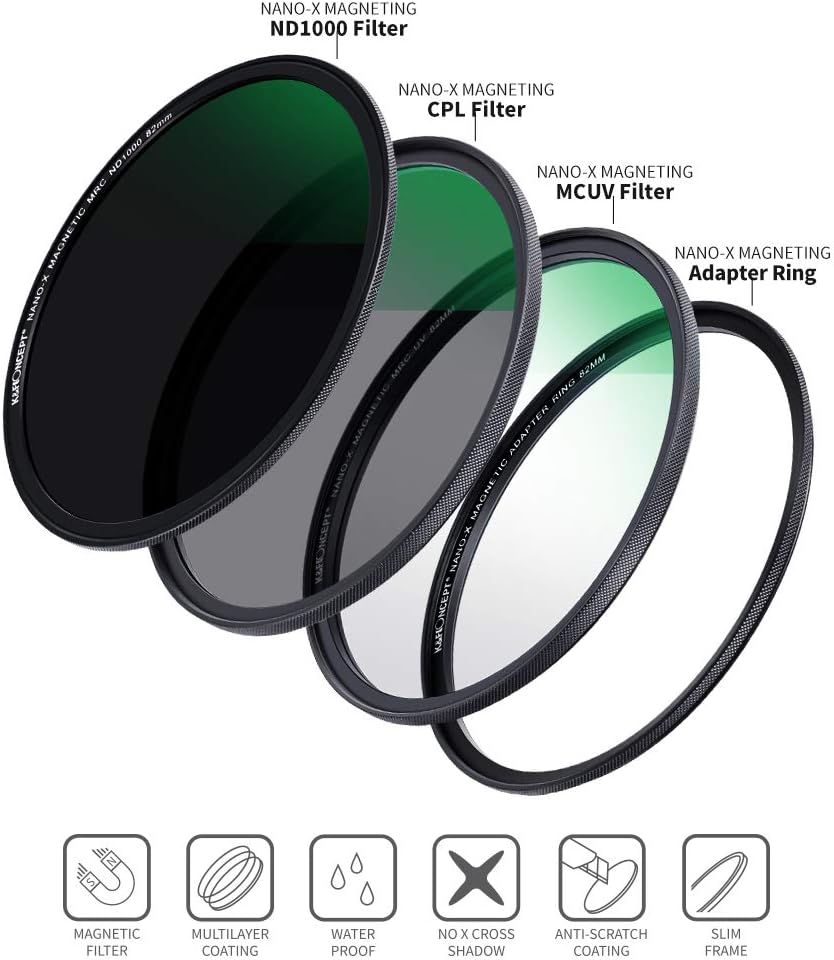 82mm Magnetic Lens Filter Kit with 4 in 1 Filter Pouch O619