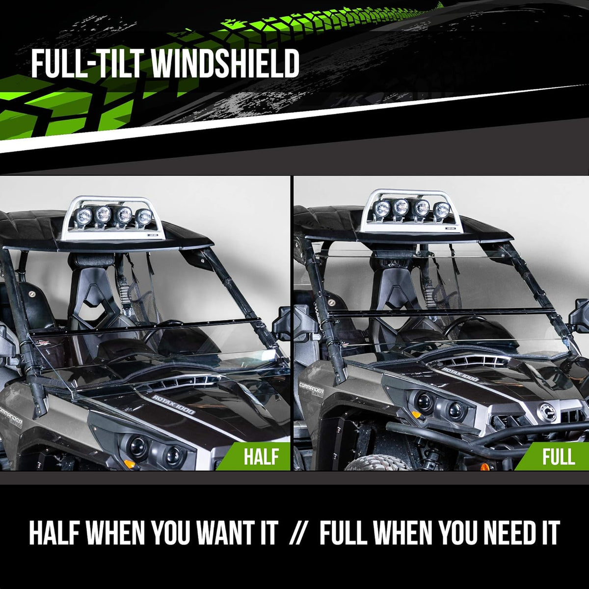 Compatible with Can-Am Commander Full Tilting UTV Windshield 3/16” A732086