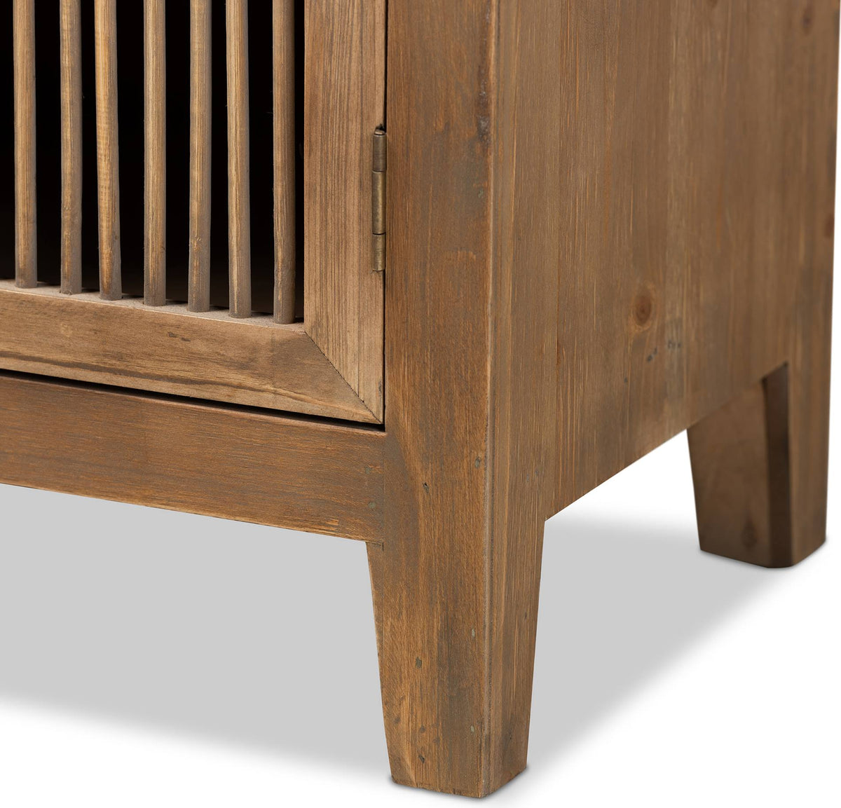 Medium Oak Finished 2-Door 2-Drawer Wood Storage Cabinet K156
