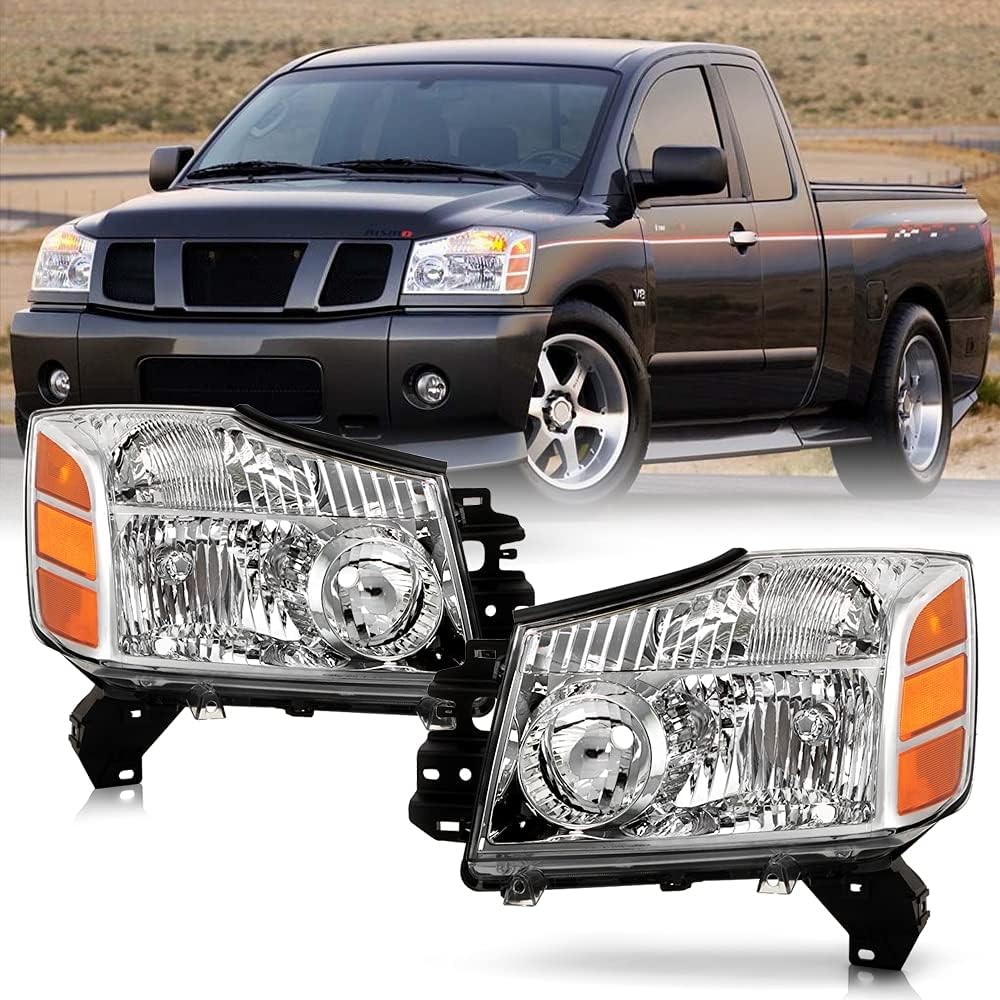 2004-2015 Nissan Titan Armada Headlights Replacement Driver + Passenger F1730