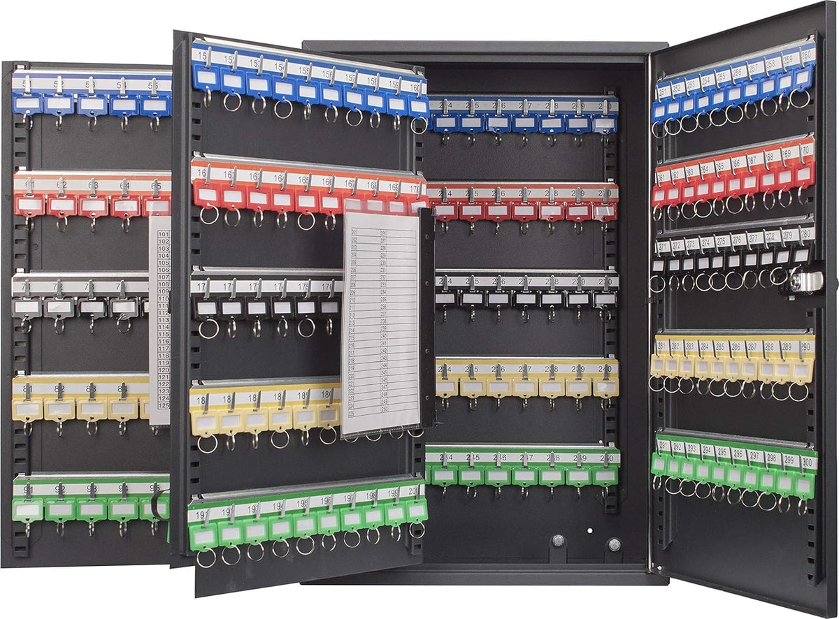 Steel 300 Key Safe Cabinet with Combination and Key Lock Box Wall Mount W1246