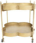 Metal 2-Tier Bar Cart on Caster Wheels I199