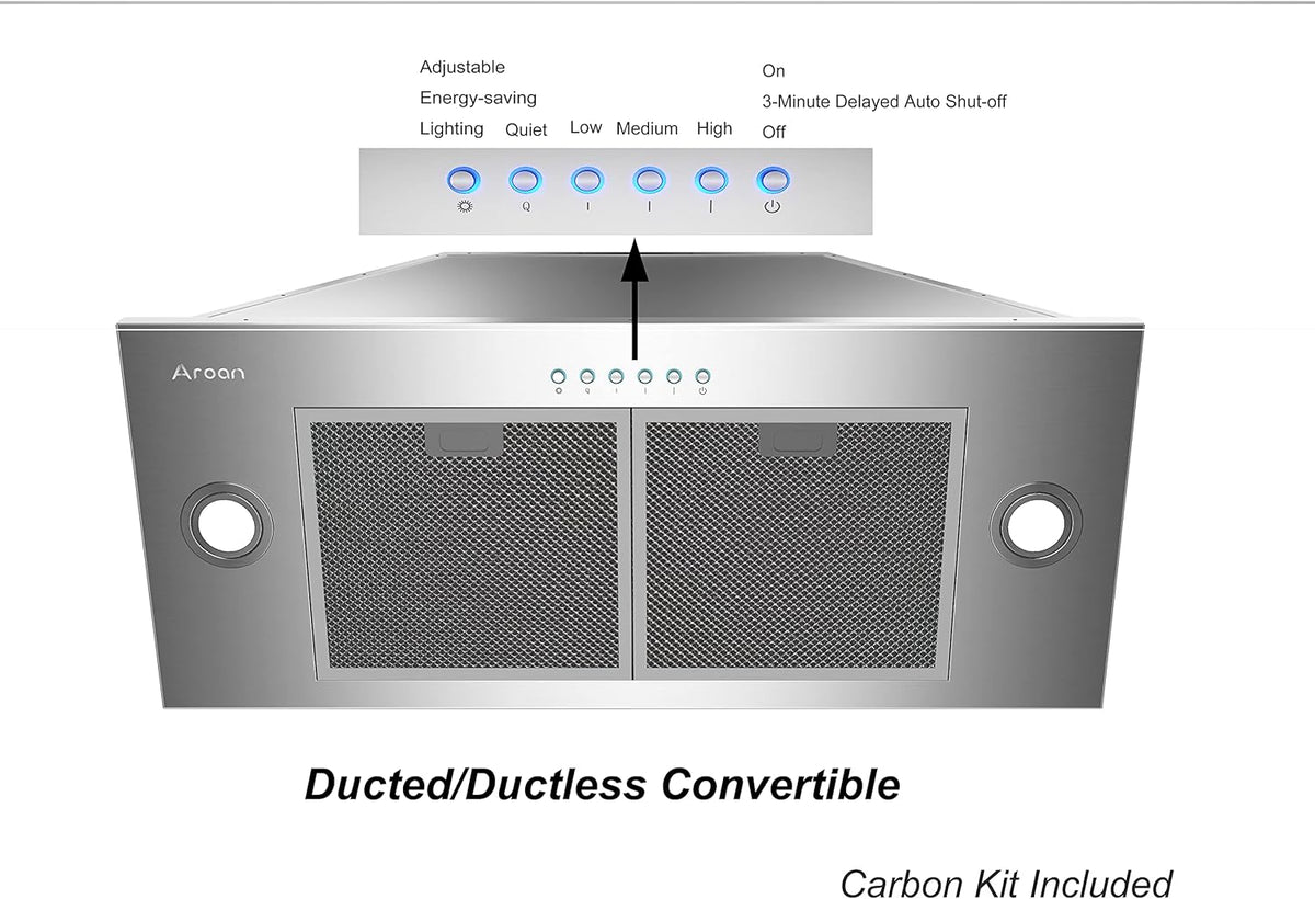 36 Built-in Stainless Steel Range Hood Insert with 900 CFM L564