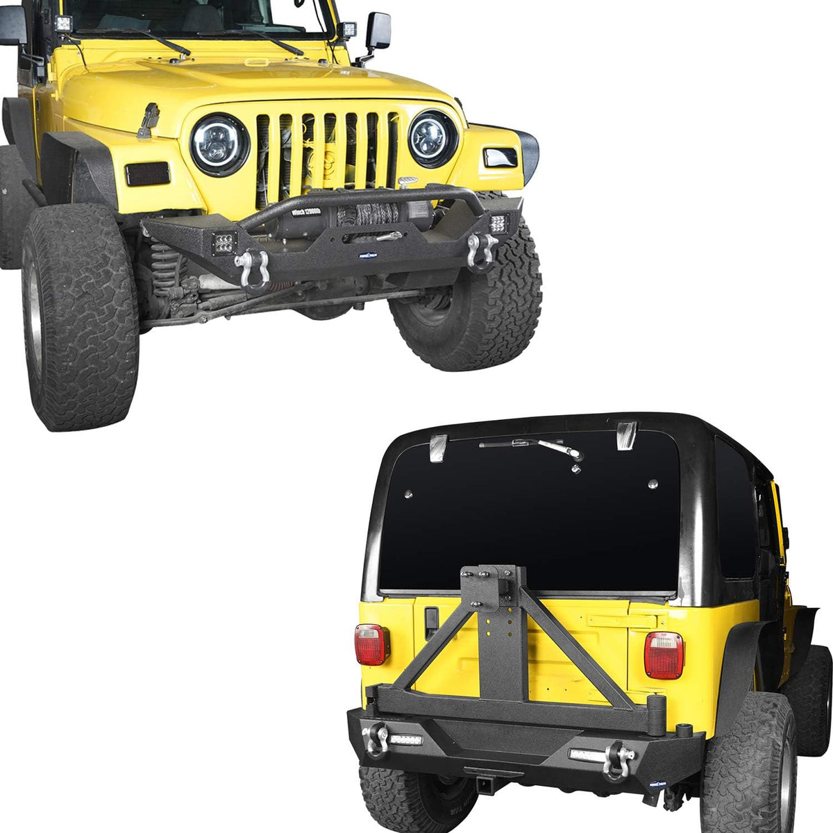 Front Bumper & Rear Bumper Combo with Tire Carrier Set L506