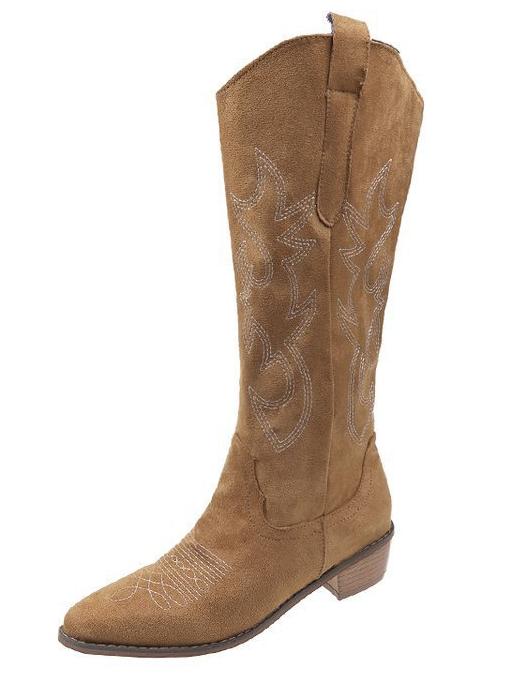 Embroidered Mid-Calf Boots R827702