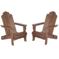 2 Piece Acacia Adirondack Chair Patio Set Dark Brown D985970