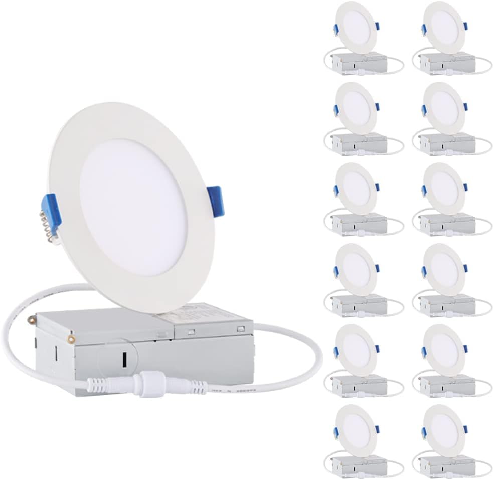 12 Pack 4 Inch Ultra-Thin Dimmable LED Recessed Lights P78939