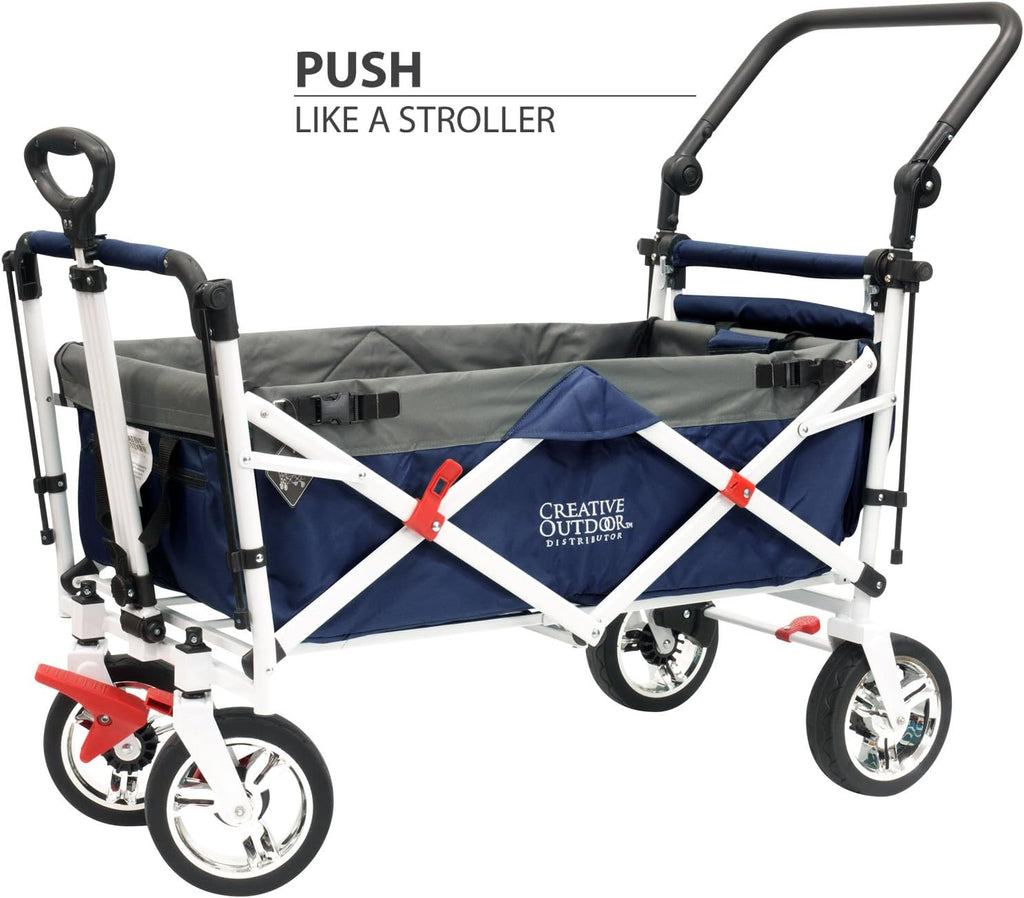 Collapsible Folding Wagon Cart with Sun & Rain Shade W418587