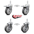 Thermoplastic Rubber Swivel Caster Set 4 Y3350