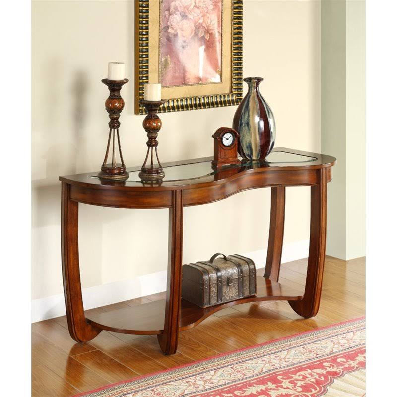 Dark Cherry Curved Console Table A5777