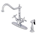 Chrome Deck Mount Kitchen Faucet with Brass Sprayer M860757
