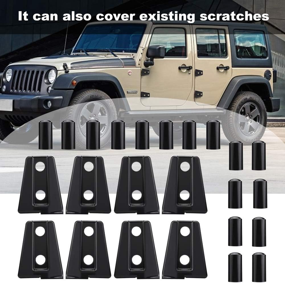 Black Car Door Hinge Cover Trim Protector 8pcs A8277