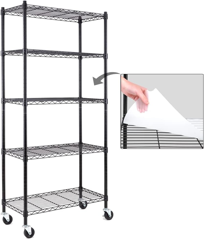 5-Shelf Adjustable Heavy Duty Carbon Steel Wire Shelving Unit X782