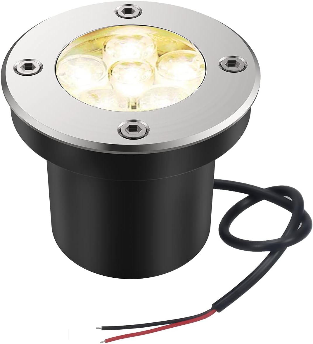 6W LED Well Lights 6000K IP67 Waterproof Low Voltage Landscape Lighting (6 Pack) J83084