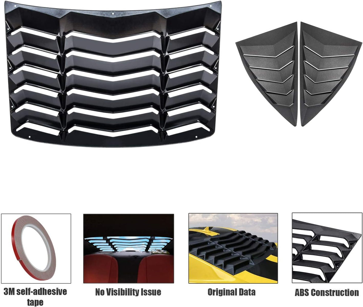 Matte Black ABS Window Louvers and Sunshade Covers G71711