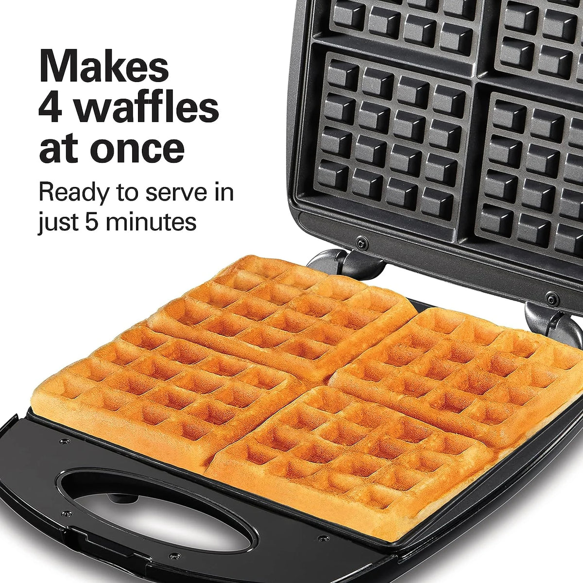 Black Non-Stick Belgian Waffle Maker F725749