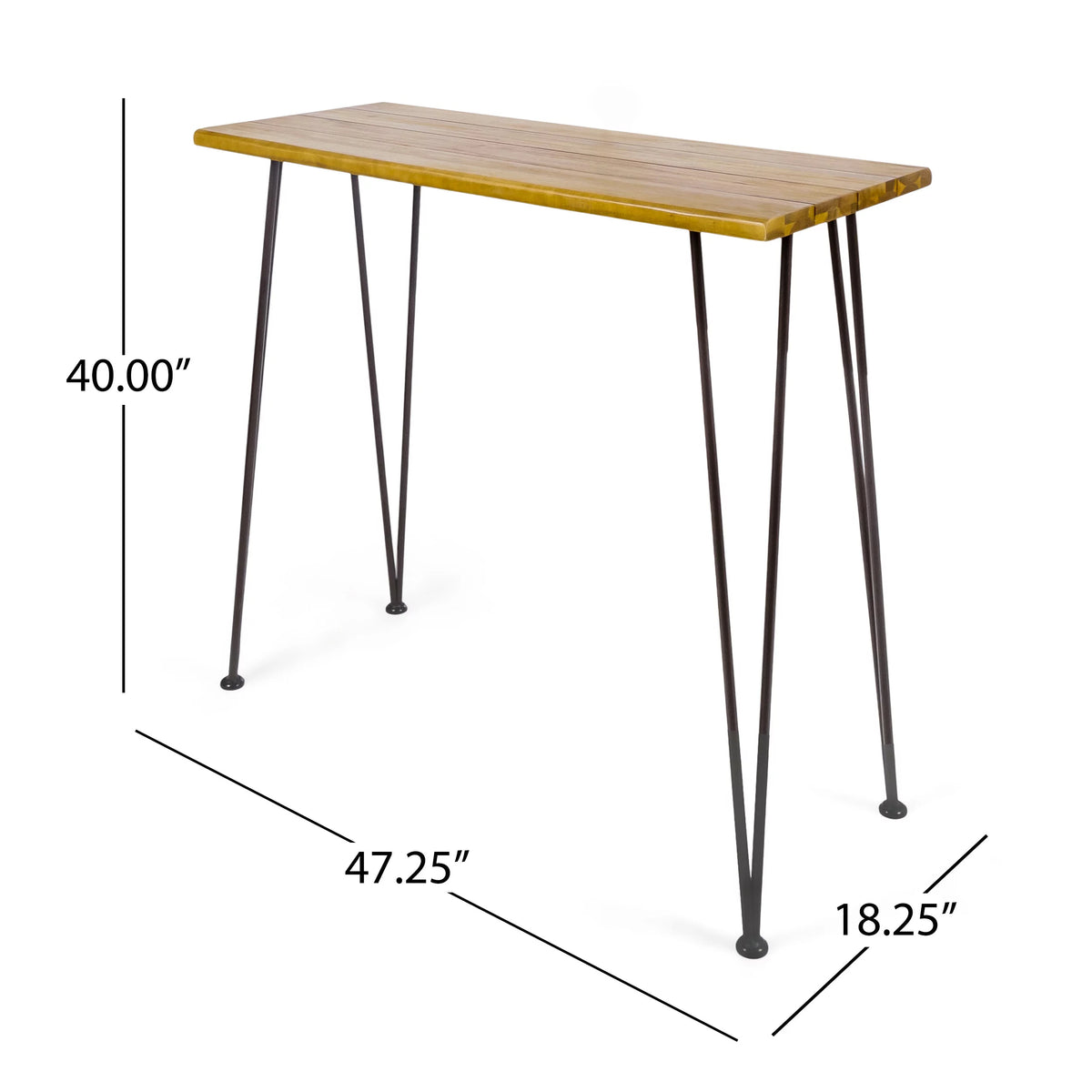 Acacia Wood Bar Set with Iron Frame P32717