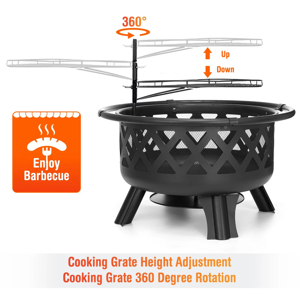30 inch Wood Burning Fire Pit with Grate U58116