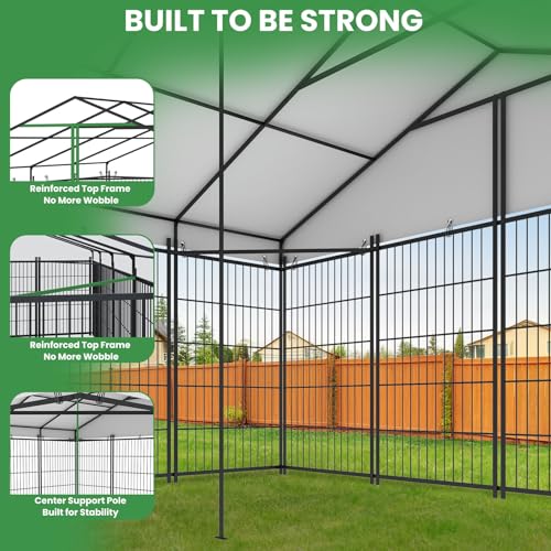 6.6 x 6.6 x 6.4 ft Outdoor Dog Kennel with Roof H35646