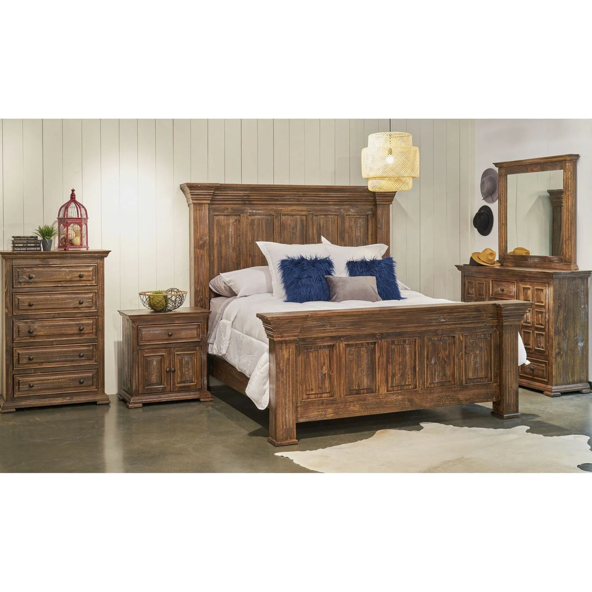 6 Drawer Wood Dresser and Mirror F72364