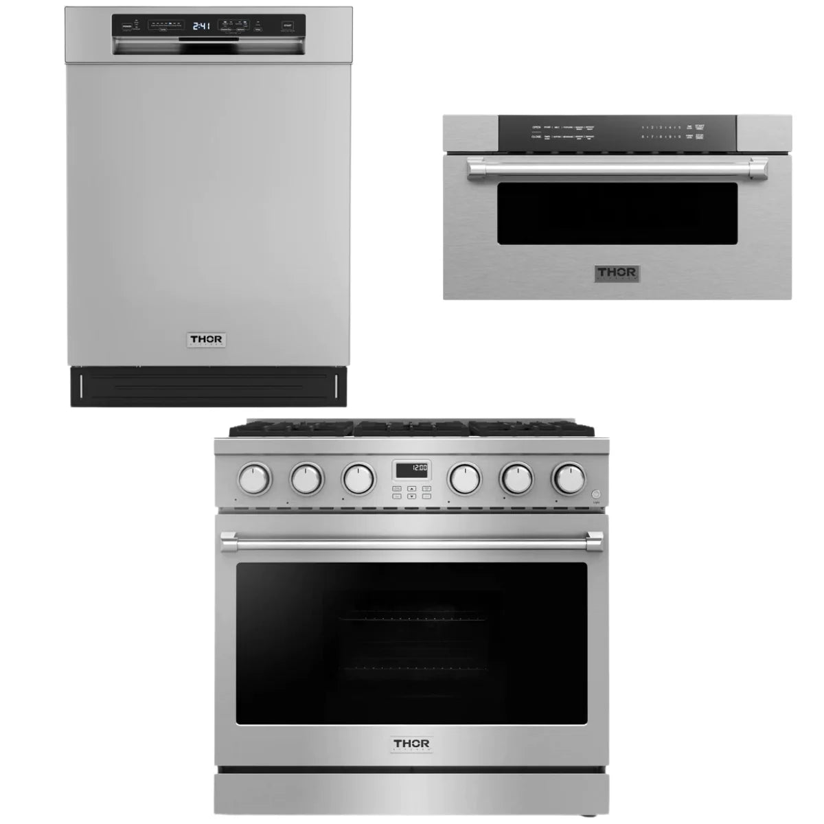 36 Gas Range, Dishwasher and Microwave I95963