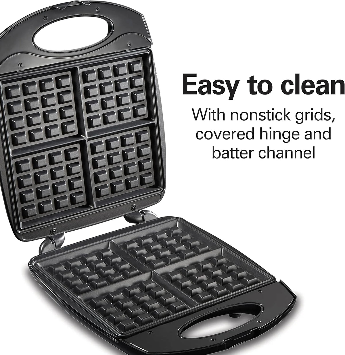 Black Non-Stick Belgian Waffle Maker F725749