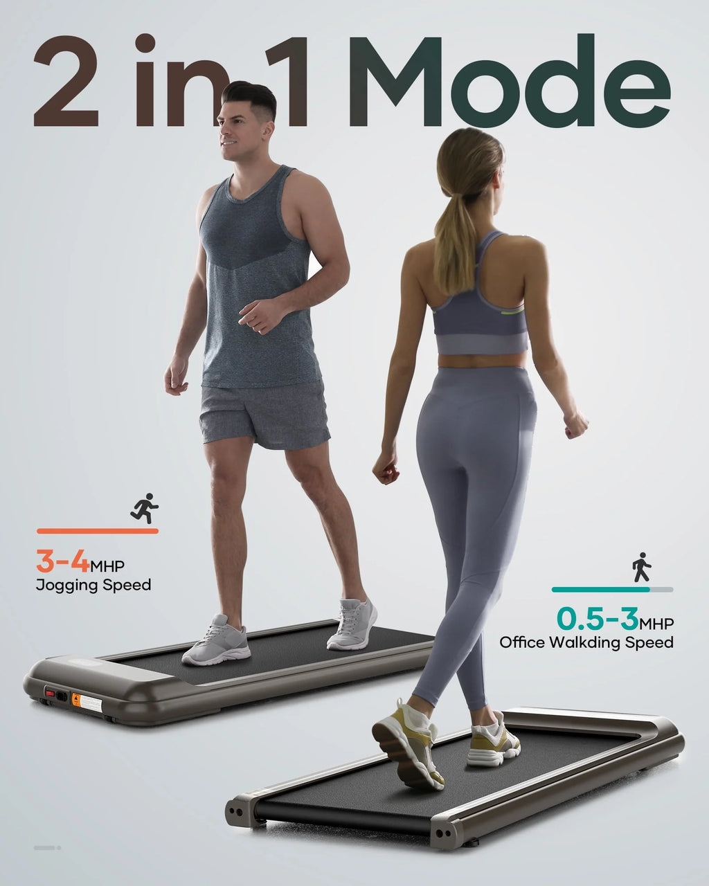 Treadmill Walking Pad with Remote Control 2 in 1 Portable A9010
