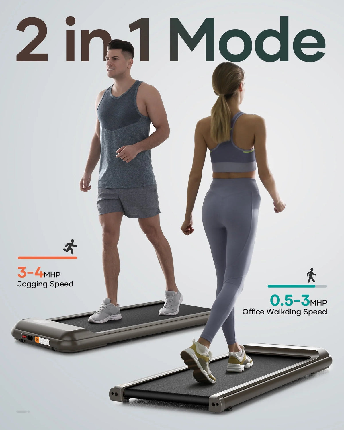 Treadmill Walking Pad with Remote Control 2 in 1 Portable A9010