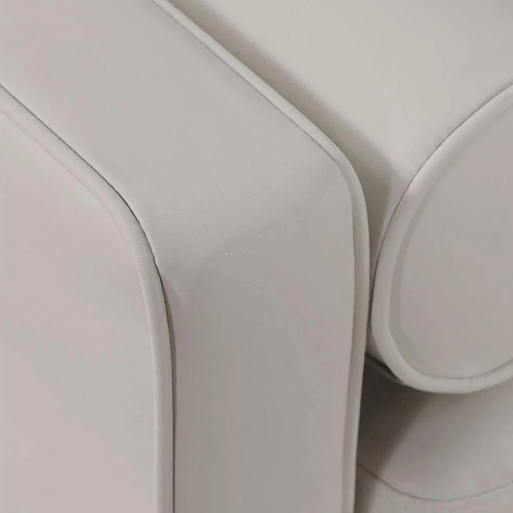 76 Inch Off White Sofa with USB Outlet and Bolster Pillows M9842