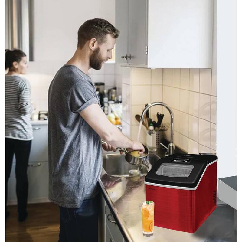 Red Freestanding Ice Maker L255