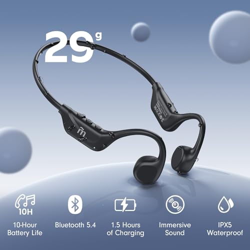 Bone Conduction Open Ear Bluetooth 5.4 Headphones with Mic R854