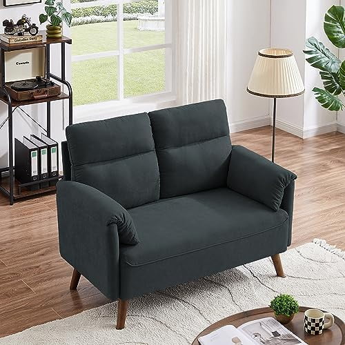 50.6" Small Loveseat Sofa with Wood Legs G22563