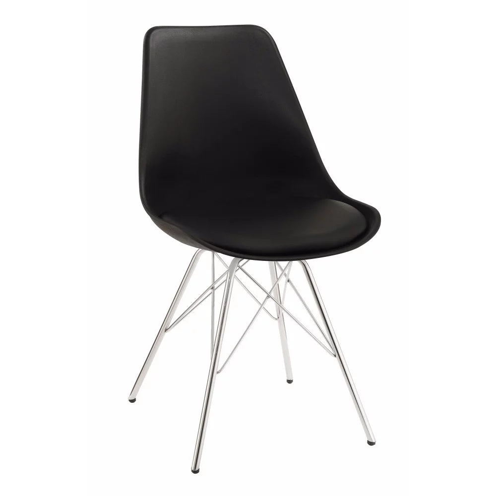Black and Chrome Dining Chairs Set of 2 T53064