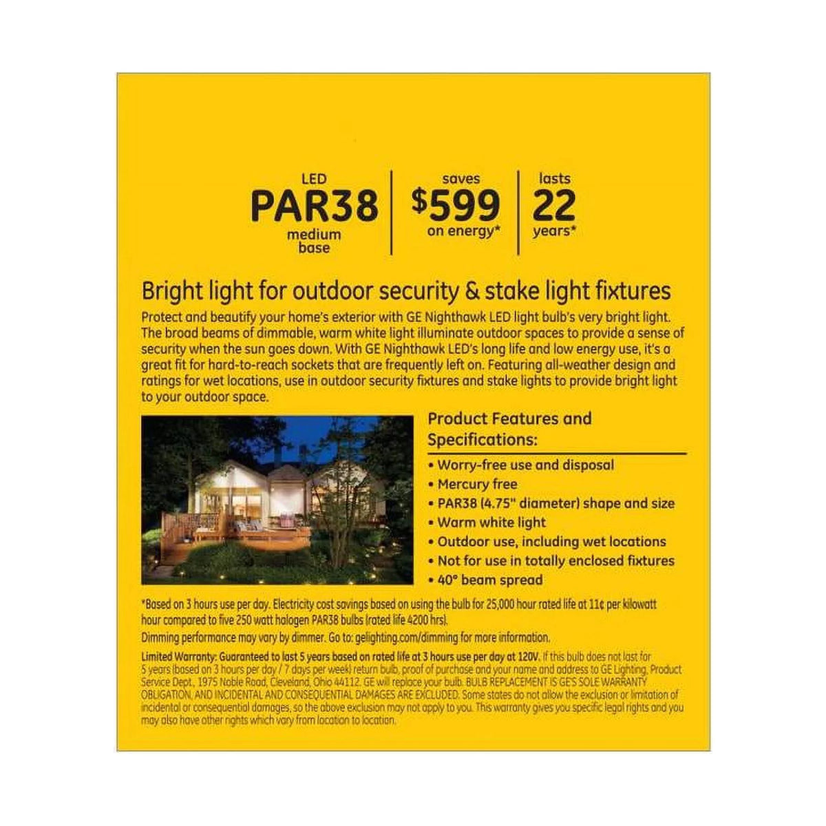 LED PAR38 Outdoor Floodlight Warm White D396319