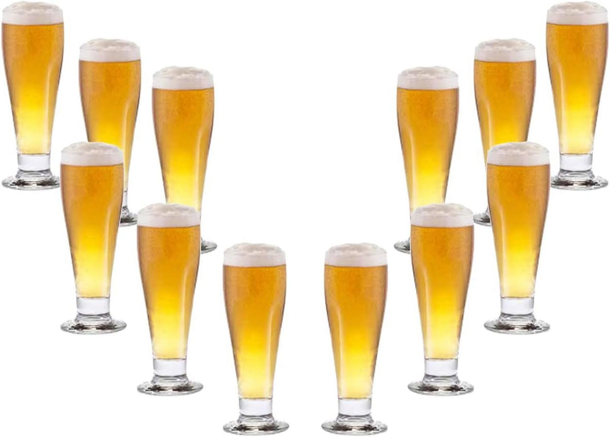 Clear 10.5 Oz Pilsner Glasses Set of 12 G219