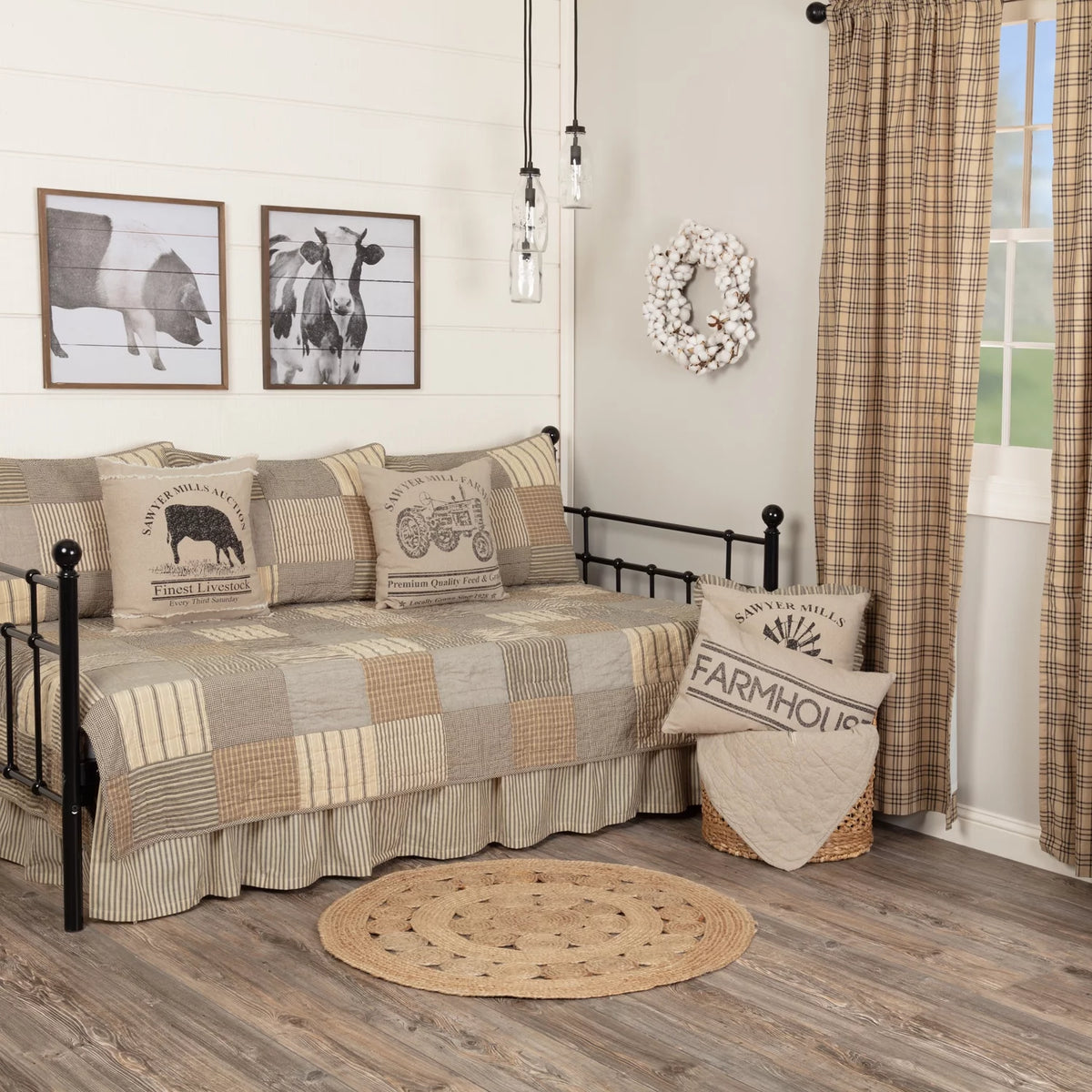 Charcoal Grey Daybed Quilt Set U205375