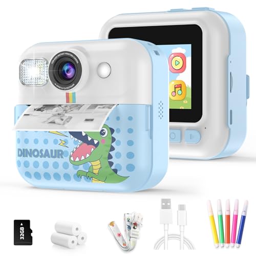 Blue 1080P Instant Print Kids Camera Toy A8424