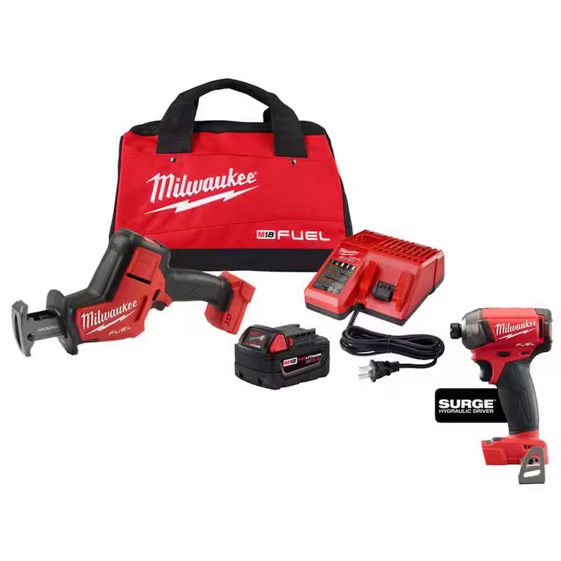 18V Lithium-Ion Brushless Cordless Reciprocating Saw Kit with Impact Driver U4108