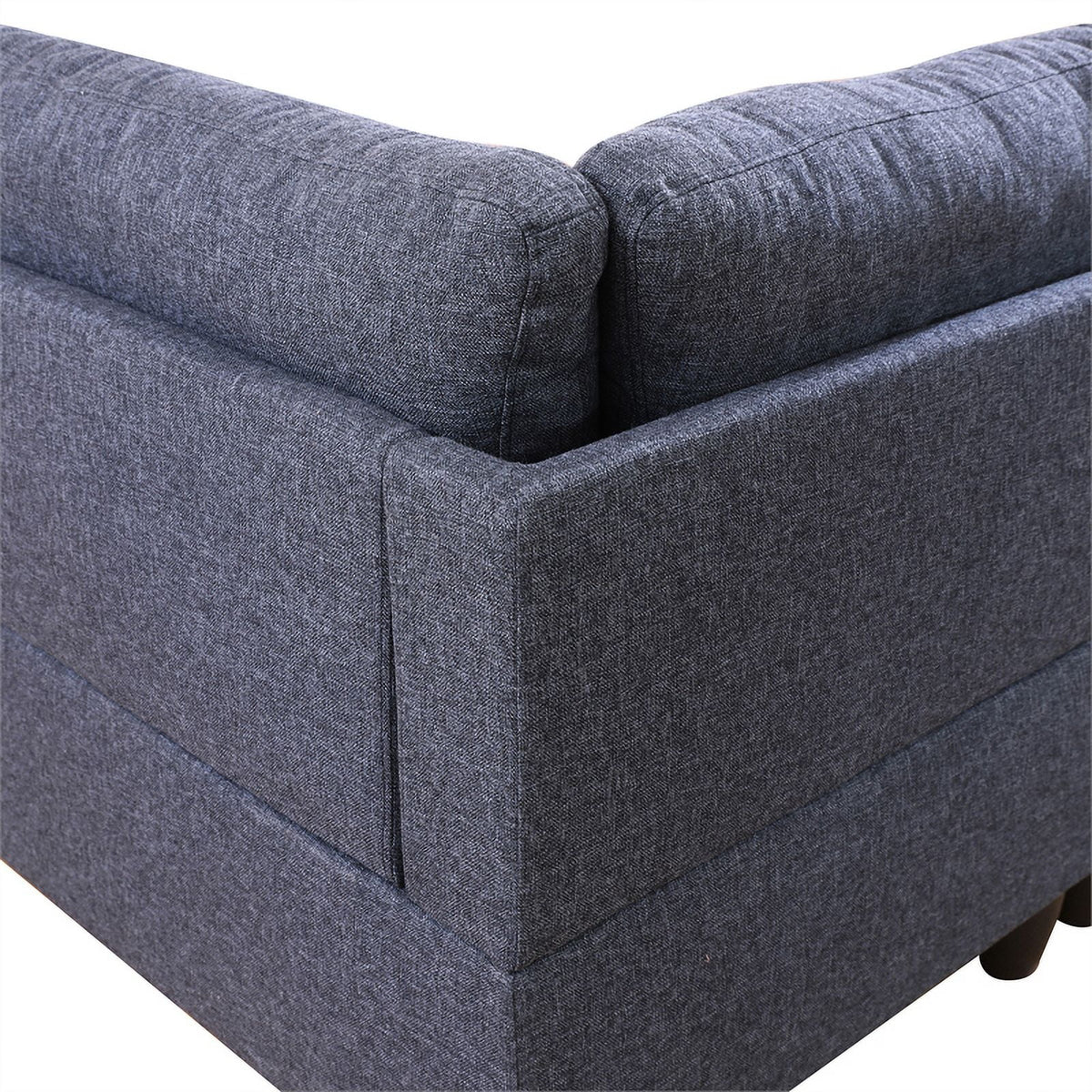 Black Grey Linen 2 Piece Sectional Sofa B53434