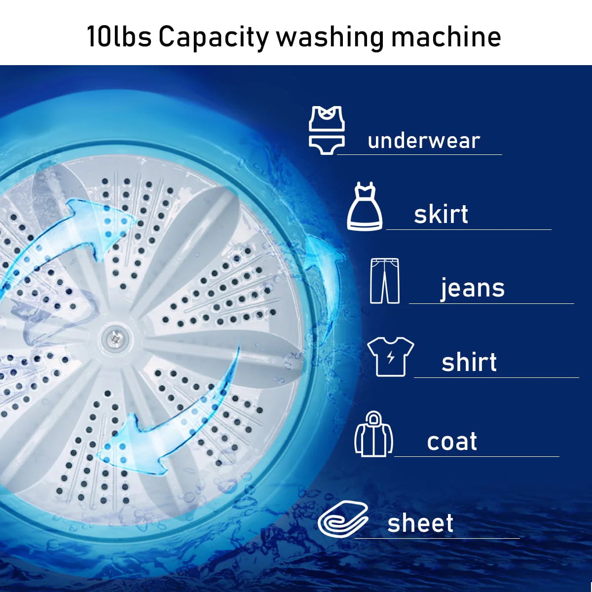 Full-Automatic Washing Machine 7.7 lbs Washer/Spinner UV Light Pink W959930